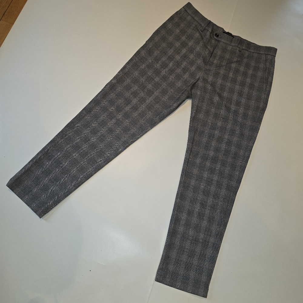 Banana Republic Men's Gray Plaid Dress Pants